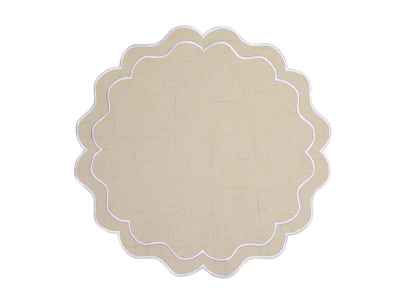 Casa Domani Banda Scallop Placemat 38cm - Cream