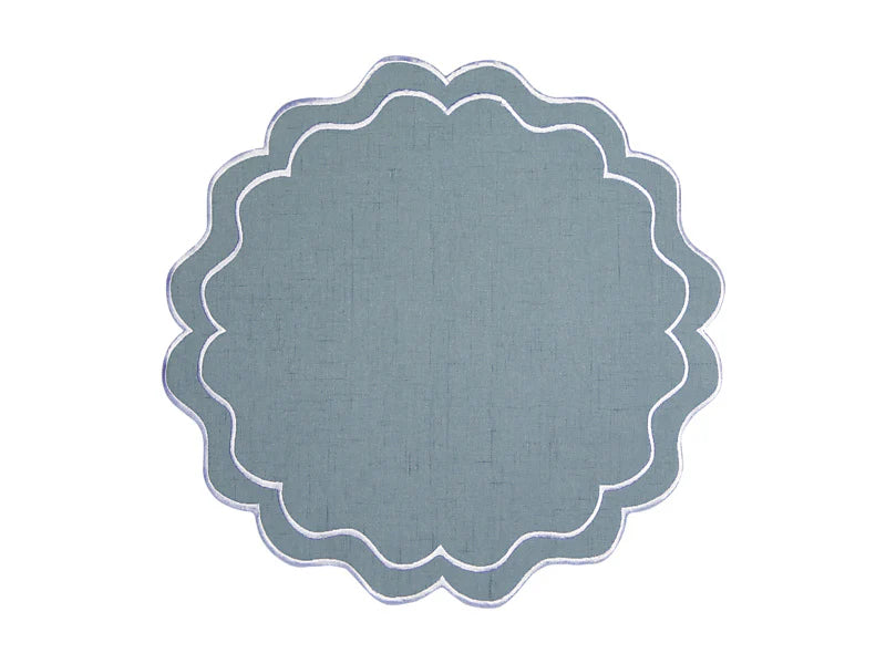 Casa Domani Banda Scallop Placemat 38cm - Blue