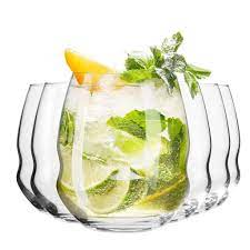 Krosno Inel Double Old Fashion Glasses - Set of 6 Gift Boxed - 400ml (Made in Poland)