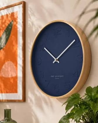 Bella Ocean Blue Silent Wall Clock - 41cm