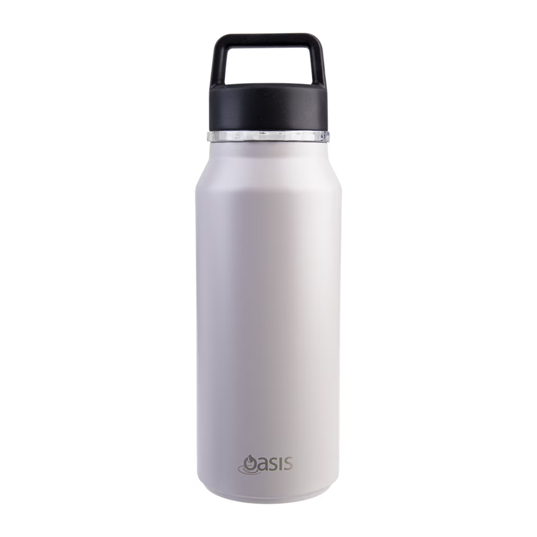 Oasis Stainless Steel Double Wall Insulated 'Summit' Drink Bottle with Chug Spout 1L - Stone