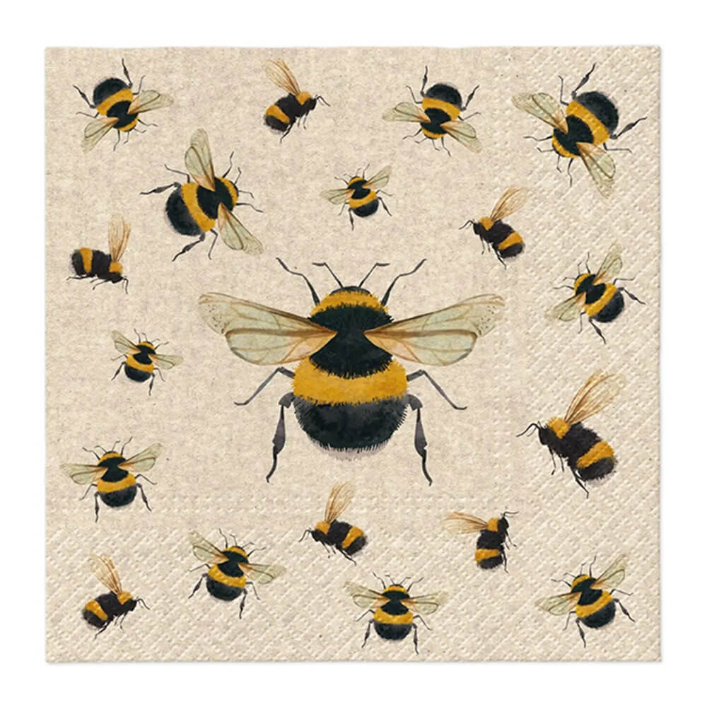 Paw Lunch Napkins "We Care Dancing Bees" Pack of 20 - 33x33cm