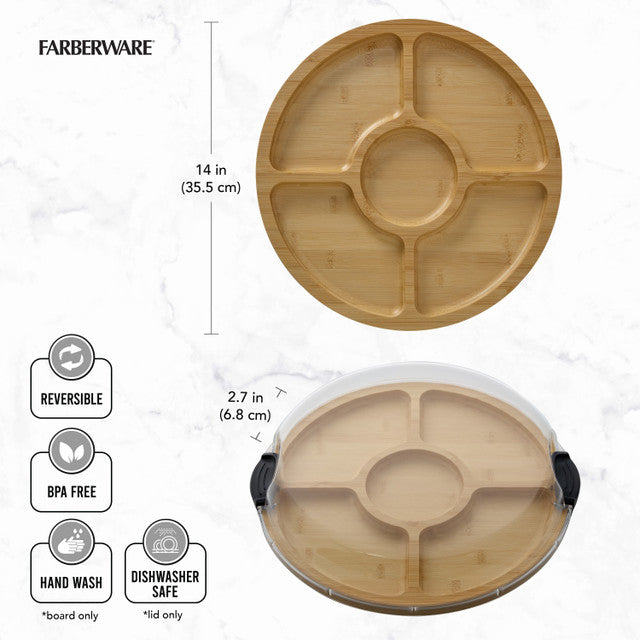 Farberware Build-a-Board Bamboo Divided Serving Board - 35.5cm