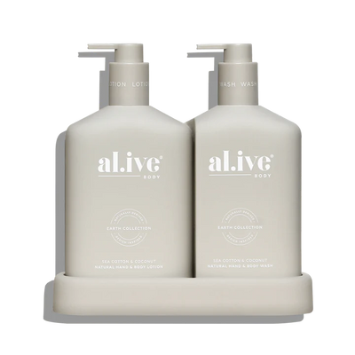 al.ive Body Wash & Lotion Duo in Sea Cotton & Coconut (Made in Australia)