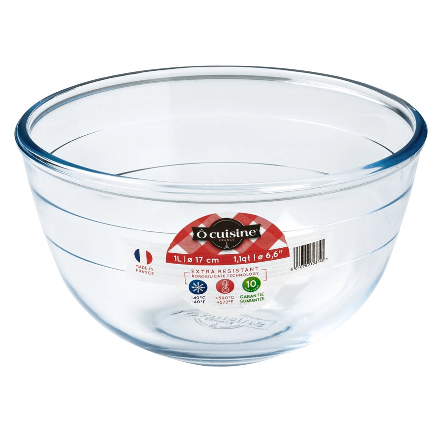 O'Cuisine Borosilicate Mixing Bowl 1Lt/16cm (Made in France)