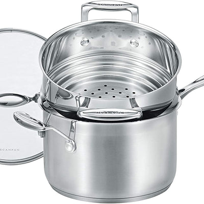 Scanpan Impact Covered Saucepan 20cm/3.5L & Steamer to fit 16/18/20cm