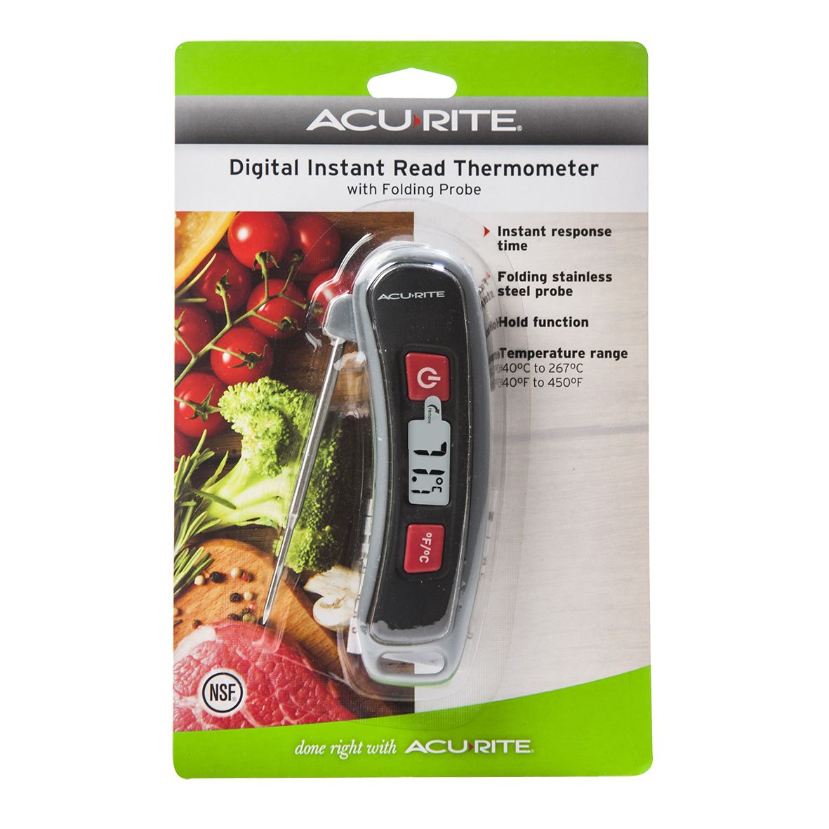 Acurite Digital Instant Read Thermometer With Folding Probe