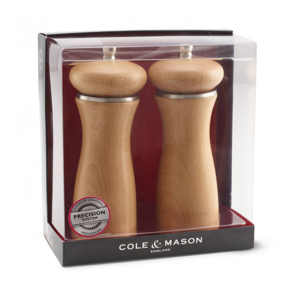 Cole & Mason Sherwood Beechwood Salt and Pepper Mill Gift Set - 16.5cm