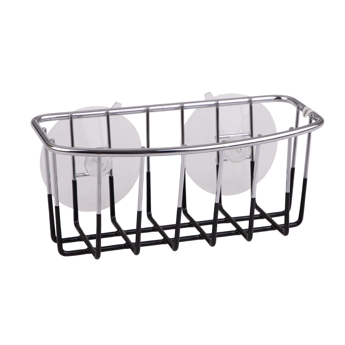Sponge Caddy Chrome With Suction Cups - Black - D.LIne