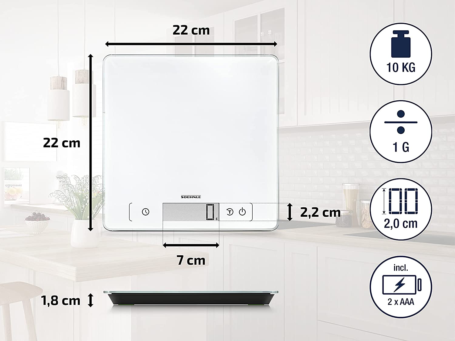 Soehnle Page Comfort 400 Digital Kitchen Scale - White