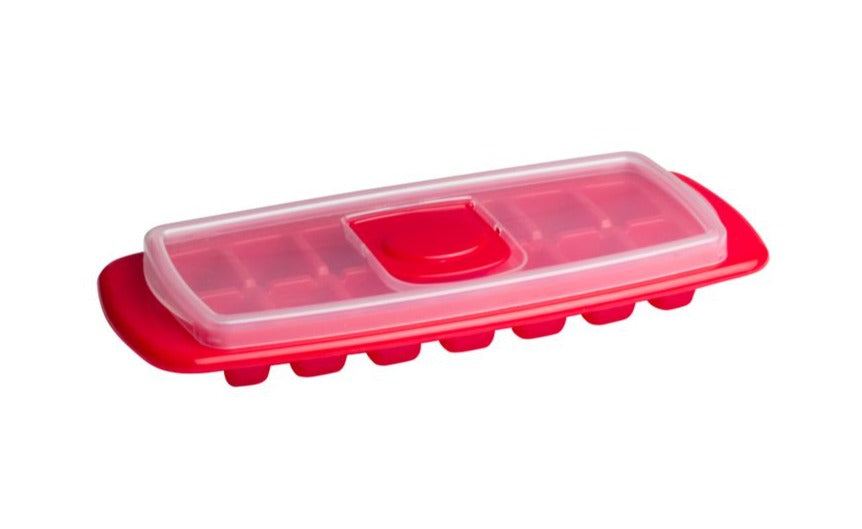 Cuisena Ice Cube Tray With Lid 14 Cubes - Red