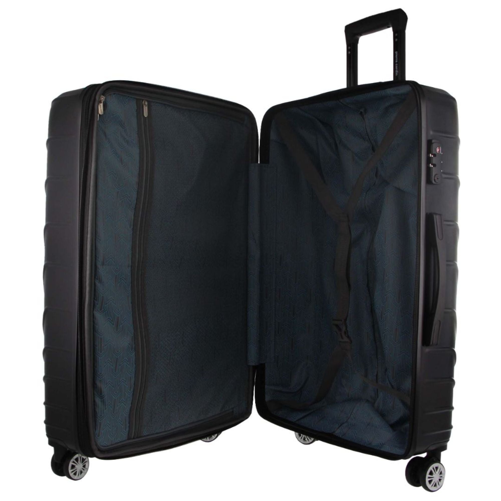 Pierre Cardin Hard Shell 4 Wheel - 3-Piece Luggage Set - Black