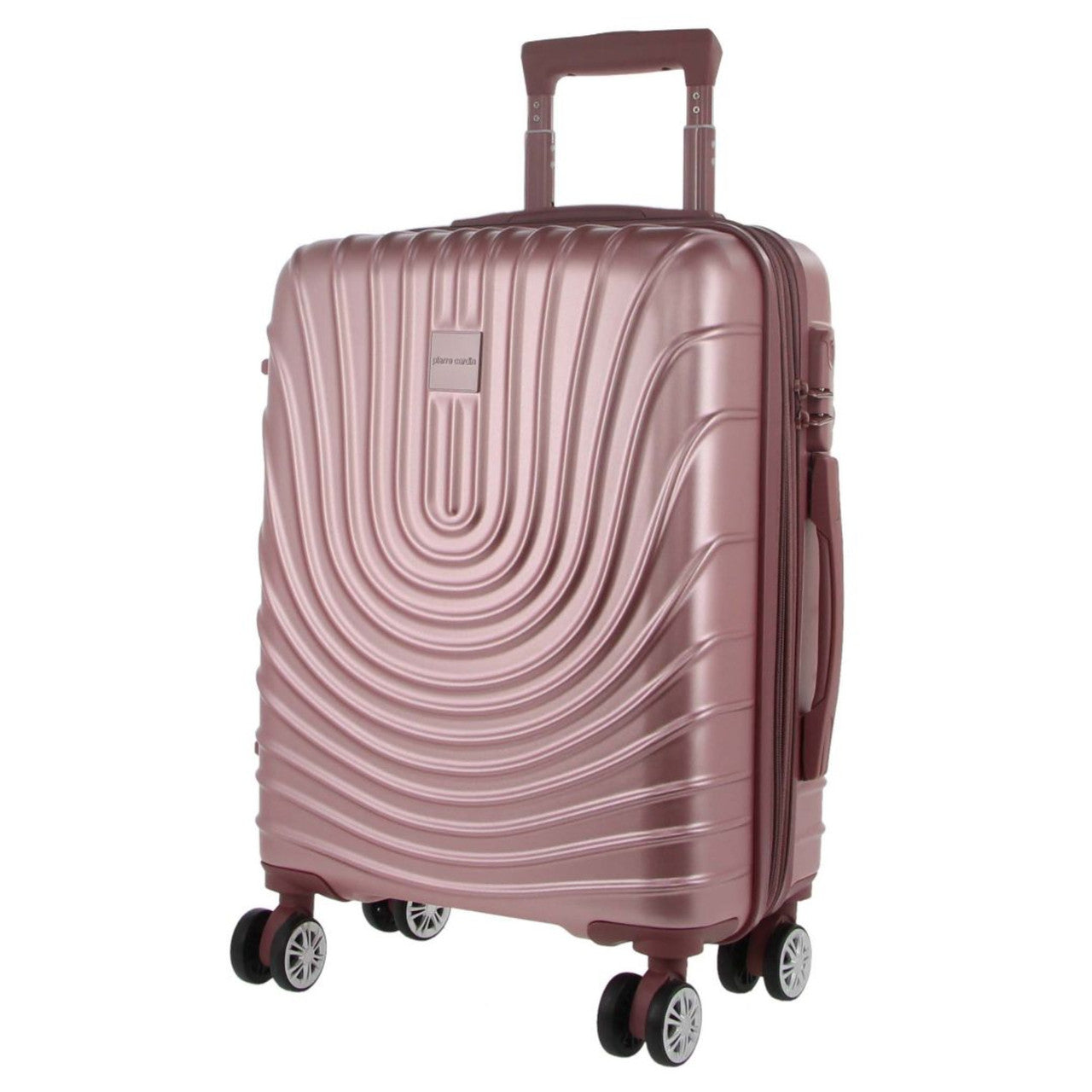 Pierre Cardin Hard Shell 4 Wheel Suitcase - Cabin - Rose - With Hidden Compartment