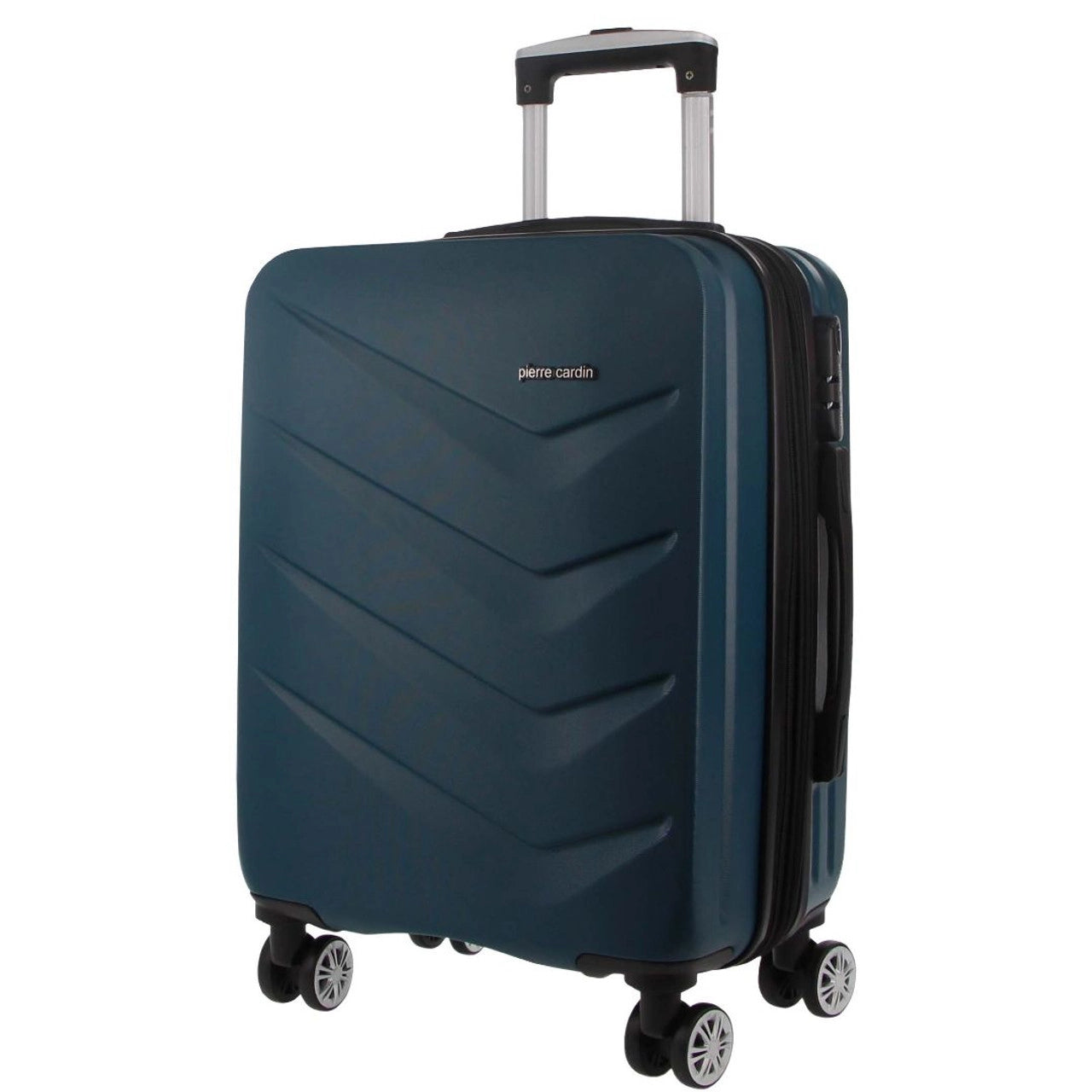 Pierre Cardin Hard Shell 4 Wheel Suitcase - Cabin - Teal - With Hidden Compartment