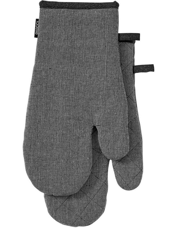 Ladelle Eco Recycled 2pk Oven Mitts 18x33cm - Charcoal