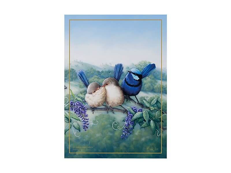 Maxwell & Williams Birds of Australia 10YR Anniversary Tea Towel 50x70cm Splendid Fairy Wren
